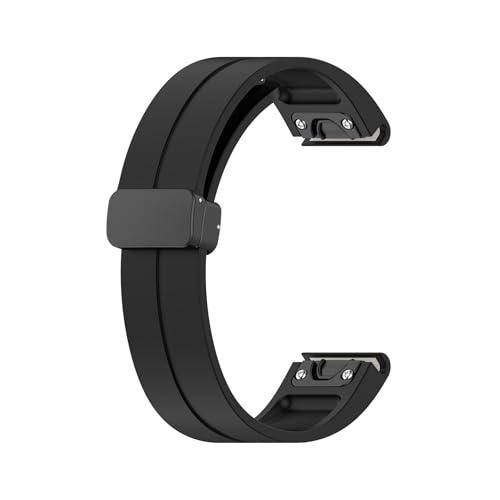 [PLYYQZM] 20 22 26mm �V���R���X�g���b�v .Gar min �ɍ��� Fenix 8 E 7 7X 6X Pro 5Plus Instinct2/Mk2i/Tactix7pro �N�C�b�N�����[�X���X�g�o���h�p�ɓK�p(Black(Black