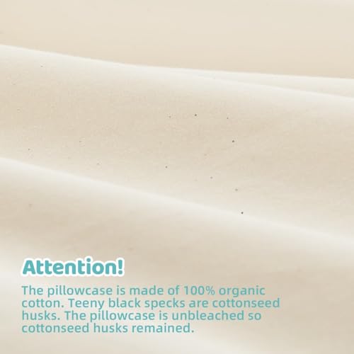 Image of LOFE Adjustable Organic Pillow 20x36 with Organic Cotton Pillowcase &Shell | CPSC and OEKO-TEX Certified, Organic Pillow for Side Sleepers, Neck Pain Relief, Machine Washable, Bedroom&Travel&Couch