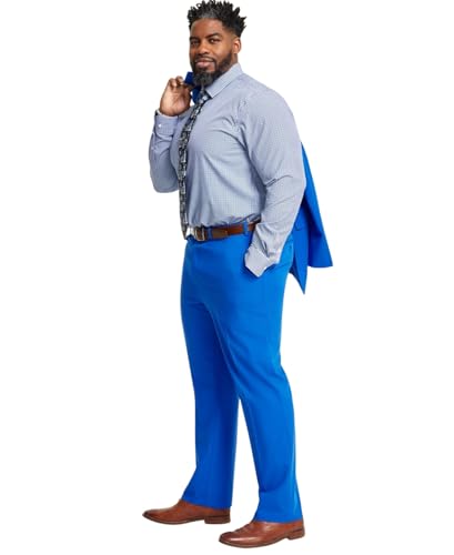 Mens Classic fit Dress Pants 38/30 Bright Blue Solid