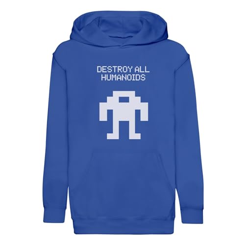 Sweat à capuche enfant destroy all humanoids pixel art retro pour ados
