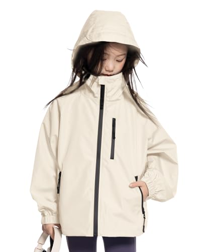 Rolanko Girls Waterproof Hooded Jacket Lightweight Raincoats for Kids Boys Windbreaker Outdoor Rain Jacket2