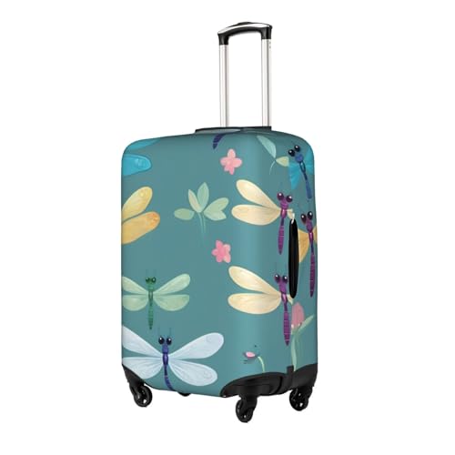 Cute Dragonfly Print Protective Suitcase Cover Washable Travel Luggage Protector with Concealed Zipper2