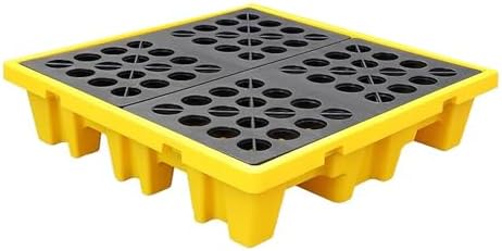 Heavy-Duty Oil Spill Containment Tray, Leak-Proof Polyethylene Platform for Safe Drum Storage, Spill Prevention & Hazardous Material Management