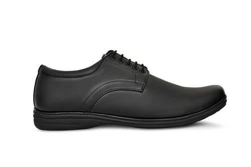 Image of Men's Faux Leather Formal Shoes | Stylish Lace-Up Office Wear Shoes for Men | Comfortable Lightweight Business Footwear | Synthetic Leather Dress Shoe for Parties & Daily Use