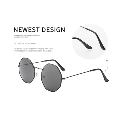 New 2025 Polygon Creative transparent Ocean Lens Sunglasses Octagonal Sunglasses Metal Frame4