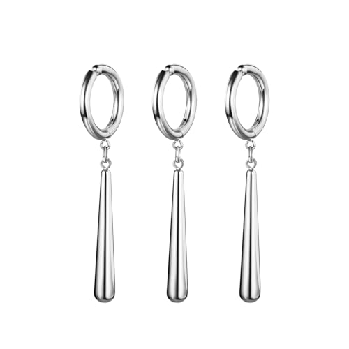 JewelryWe Pendientes Aro Zoro Hombre: Juego de Aretes Colgantes