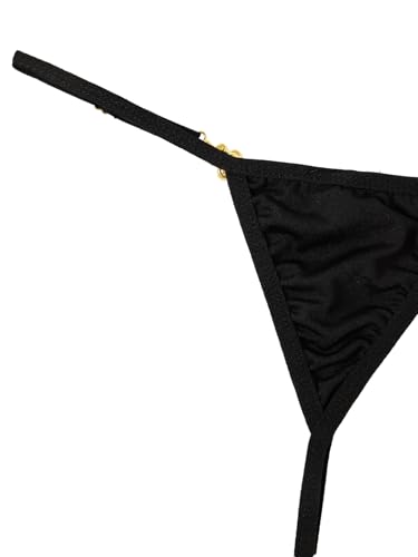 Image of RoseSeek Women's Sparkling Butterfly Chain Underwear Low Rise Cheeky G String Panty