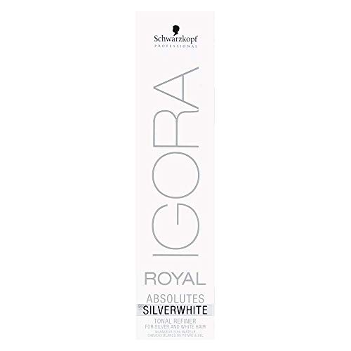 Schwarzkopf Professional Igora Royal Absolutes SilverWhite 60ml - Cream for Gray Hair Toning - Ammonia Free - Silver, Gray, White - Permanent - 1 Count