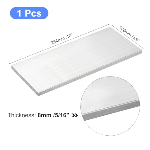 Image of uxcell Square Aluminum Flat Bar, 5 /16 inch Thick 3.9 inch Width 10 inch Length Square Aluminum Bar 6061 Aluminum Flat Plate, 8 x 100 x 254mm T6511 Solid New Mill Stock for Industrial Building