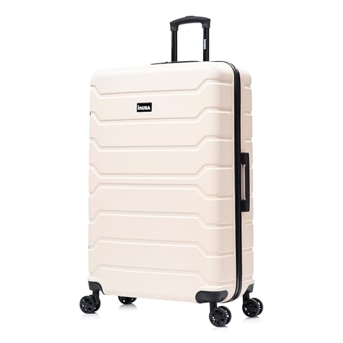 Image of InUSA TREND Luggage with Spinner Wheels | Durable lightweight Hardside Suitcase, Travel Bag with Handle and Trolley | 32-inch Extra-Large Checked luggage | Sand