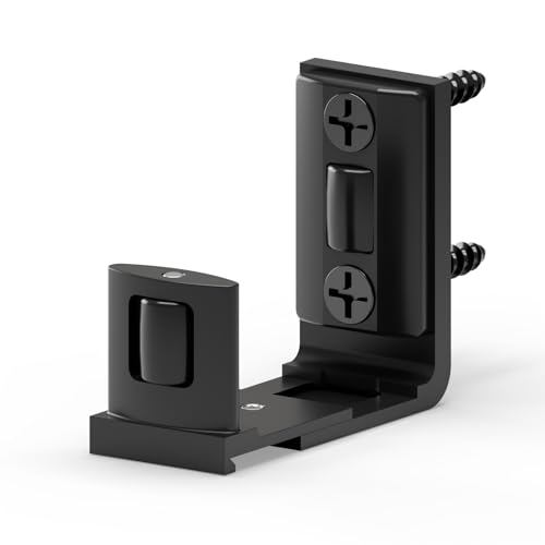 AONAYIOA Guía de piso inferior para puerta corredera de granero, diseño flexible en forma de U ajustable, aleación de aluminio con rodillos de nailon suave, montado en la pared, color negro