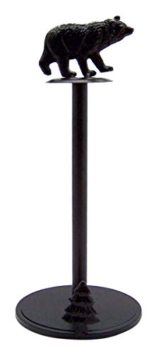 Country Log Cabin Decor Metal Bear Paper Towel Holder, 15 Inch #TOP9
