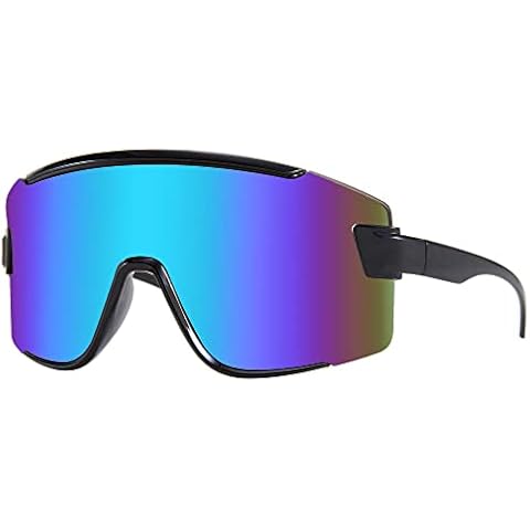 Karsaer Vision Big Shield Wraparound Sunglasses Rave for Men Women Neon Sun Visor Glasses Cycling Ski Shades 80s 90s Cover