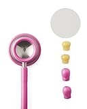Medline Elite Adult Stainless Steel Stethoscope, Pink, High Acoustic Sensitivity