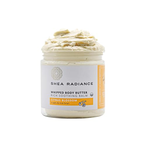 Shea Radiance P.U.R.E. Whipped Shea Butter with Colloidal Oatmeal - Whipped Body Butter Blended with Skin Soothing Oatmeal & Moisturizing Rice Bran Oil | Citrus Blossom (5 oz)