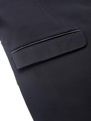Image of MANQ Men's Solid Tuxedo Suit, Mandarin Collar, Five Pockets, Long Sleeves
