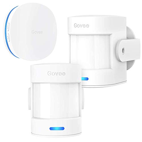 Govee Motion Sensor Alarm Upgraded, 328Ft Motion Detector for Home Security with 36 Tunes and 5 Volumes, Driveway Alarm with LED Indicators, 2 PIR Motion Sensors and 1 Receiver