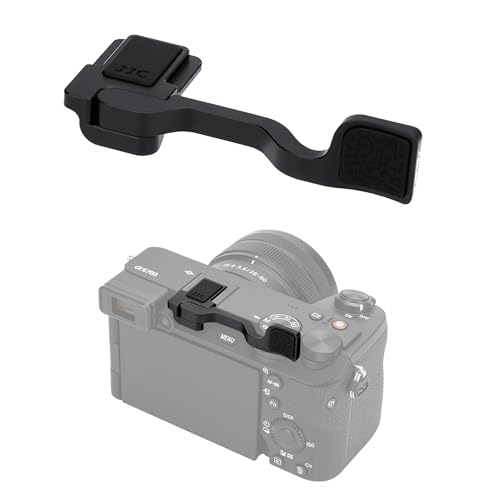JJC Deluxe Metal Thumb Up Grip for Sony A6700 Camera, Hot Shoe Thumb Rest Support Grip for Stable and Safe Hand Hold, with Anti-Scratch Silicone Pad, Not Affect The Use of Camera Buttons