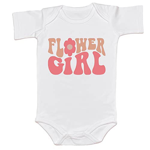 Groovy Flower Girl A Bridesmaid Proposal Flower Girl Tops for Toddler Little Girl Kids Wedding T-Shirt