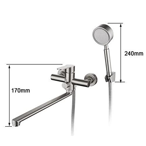 Robinet de douche en acier inoxydable brossé mitigeur baignoire multifonction
