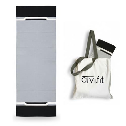 Image of Pure cotton anti-skid, machine wash yoga mat. 73inches x 24inches, 5mm thickness (5mm (Grey))
