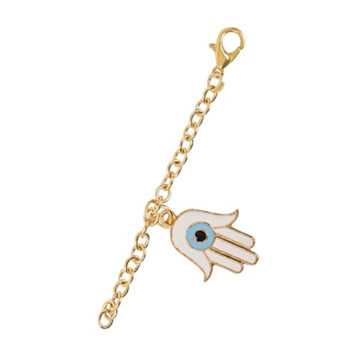 Image of I Jewels Hamsa Enamel Evil Eye Lumba Rakhi Set for Brother and Bhabhi with Roli Chawal and Rakshabandhan Card | Couple Rakhi
