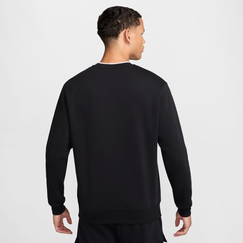 Sweatshirt Homme Nike Air Crew FLC BB Noir en coton molletonné
