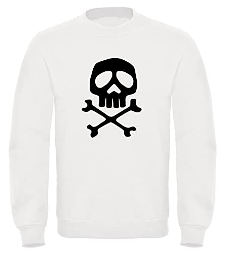 Felpa invenale girocollo La Maglieria Felpa Girocollo Capitan Harlock v.1 Unisex Arcadia Cartone Anni 80 Skull Uomo Ragazzo Bambino (9-10 Anni, Bianco)