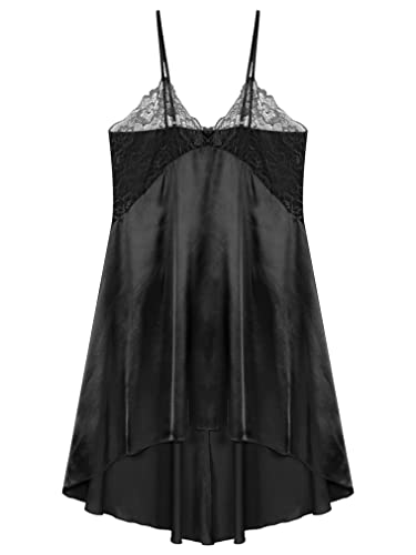 renvena Men's Sissy Cross-Dressing Lace Nightdress Girlie Satin Dress Sleepwear Lingerie Nightwear4