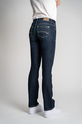 Mavi Damen Bella MID-Rise Jeans, Rinse Miami Street, Mid-Rise, Slim Bootcut, 24W 28L 2