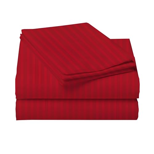 Image of 220 Cotton Feel Glace Cotton Double Bedsheet with 2 Pillow Cover (90x90 inch) Maroon