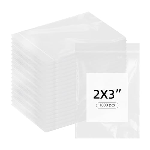 1000 Pcs Small Plastic Bags 2x3 Inch Clear Diamond Bag for Beads Jewelry