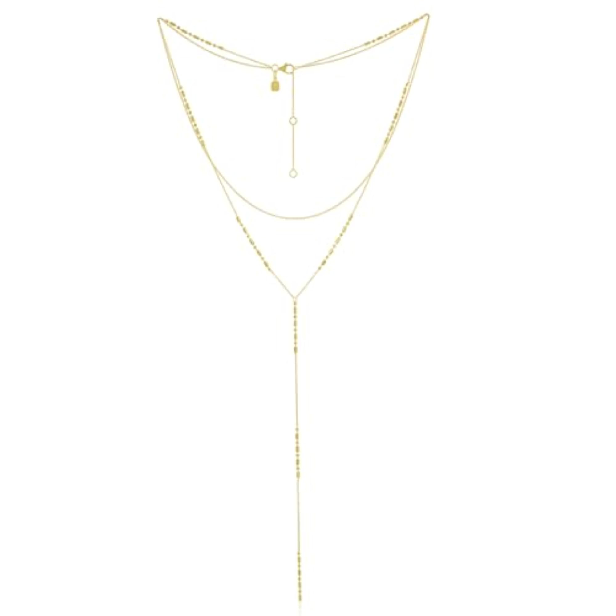 Women's Gold-Plated 925 Sterling Silver Layered Chain Necklace, Gift for Her