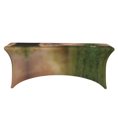 Housse de table rectangulaire extensible EdWal Art Lion anti-pli pour buffet de mariage