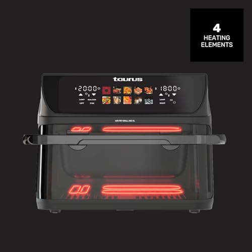 Taurus – Freidora de Aire Grill 360 XL, Air Fryer, Sin Aceite, 10L, 2800W, Pantalla Táctil, 10 Programas, Cestillo Divisible, Temporizador 60 min, Temp 60–200 ºC, Cocina Simultánea - imagen 9
