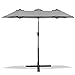 MaxxGarden Parasol Double Rectangulaire 300 x 150 cm - Parasol de Jardin - Parasol de Marché - Parasol de Terrasse avec Manivelle - Aluminium - Résistant aux UV – Hydrofuge - Anthracite