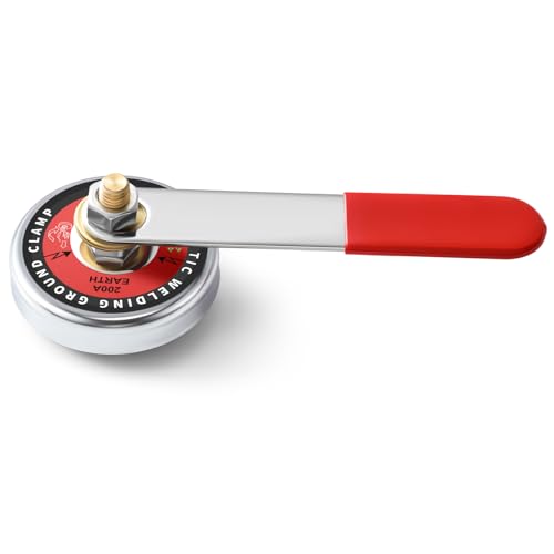 Threlaco 200 Amp Magnetic Welding Ground Clamp 2.2” Strong Gripping Quick Release Magnetic Welding Support Clamp Tools for Soldering Cutting Plant Industries Work and Instrument Processing