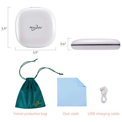 Compact Led Magnifying Travel Makeup-Mirror - 4 Inches 1X/10X Magnification Small Hand Pocket Dimmable Double Sided Usb Rechargeable Touch Screen, Portable Tabletop Cosmetic (White) #TOP6