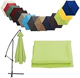 Sonnenschirm Ersatzbezug Ersatz-Sonnenschirmbezug mit 6/8 Streben, geeignet für den Innenhof, wasserdicht und UV-beständig, grasgrün, 200 cm (6,5 Fuß) / 6 Arme