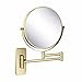 KIBI Circular Round Magnifying Metal Framed Wall Mounted Makeup/Shaving Mirror (Brushed Gold)