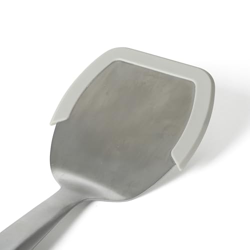 Image of Calphalon Prime Solid Turner, Cooking Spatula, Kitchen Spatula, Stainless Steel Turner with Heat Resistant Silicone Rim for Nonstick Cookware, Durable and Comfortable Kitchen Utensil