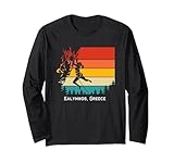 Vintage Kalymnos, Grecia Escalada Boulder Montaña Manga Larga