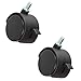2 Pcs 1.5 Pouce Roulettes Pour Meubles,Roues En Nylon,Roulettes Pivotantes,M8 X 15mm Tige Filetée,Durables/Avec Frein,Accessoires De Meubles, Pour Bureau d'ordinateur, Armoire De Bureau (Noir)