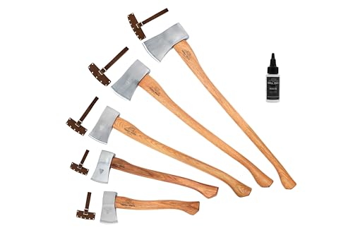 1844 Helko Werk Germany Axe Collection - 5 Classic Axes Set - Expedition, Forester, Scout, Journeyman, Pathfinder Hatchet