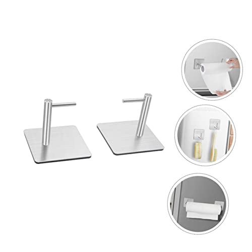 STOBAZA 2 Pçs Rolo De Toalhas Chave Chuveiro Magnético Cozinha Roupão De Aço Prata Multifuncional Ro