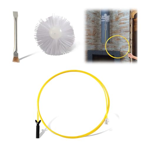 Longzhuo 9.84 Feet Dryer Vent Cleaner Kit, Flexible Lint Brush with Drill Attachment, for Cleans Metal Stove Pipes, Flues, Chimneys, Dryer Vents, and More
