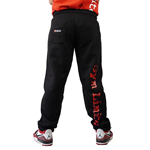 Foto von Brachial Premium Herren Sporthose Gym Schwarz/Rot 2XL - Trainingshose Jogginghose Sweatpants für Bodybuilding Fitness Freizeit