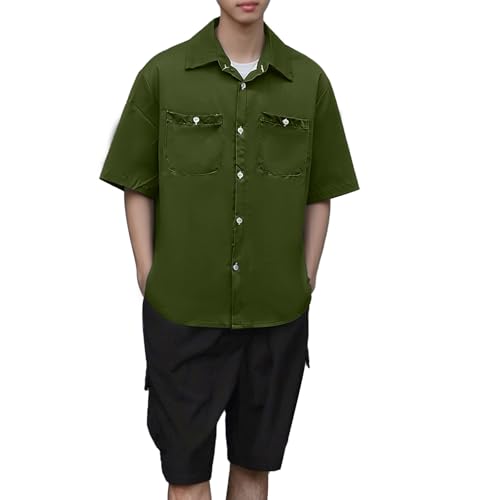 Polo Homme Anti-Transpiration Vert Foncé - Chemise d'Été Plage et Golf