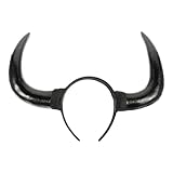 Abaodam Horn Headband, Black Devil Ox Horn Headband in Plastic Material, Halloween Cosplay Costume Party Headpiece for Girls, Women, and Men