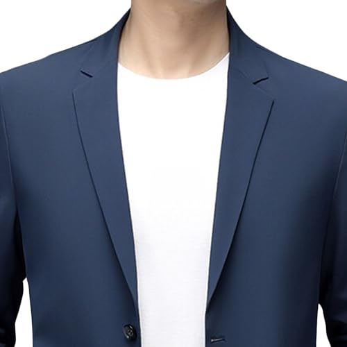 Men's Lightweight Fashion Sport Coat Summer Casual Lapel Blazer Two Button Solid Color Sunscreen Coat2